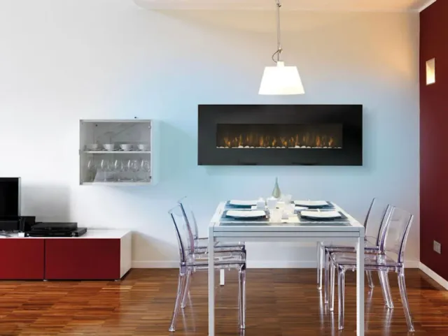 Chimenea Eléctrica PURLINE Panorámica Negra