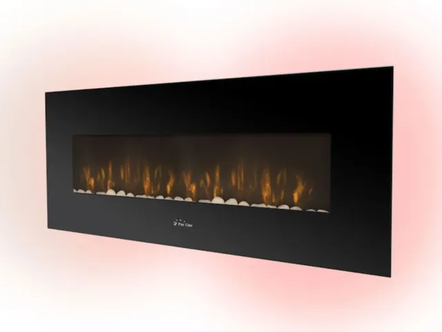 Chimenea Eléctrica PURLINE Panorámica Negra