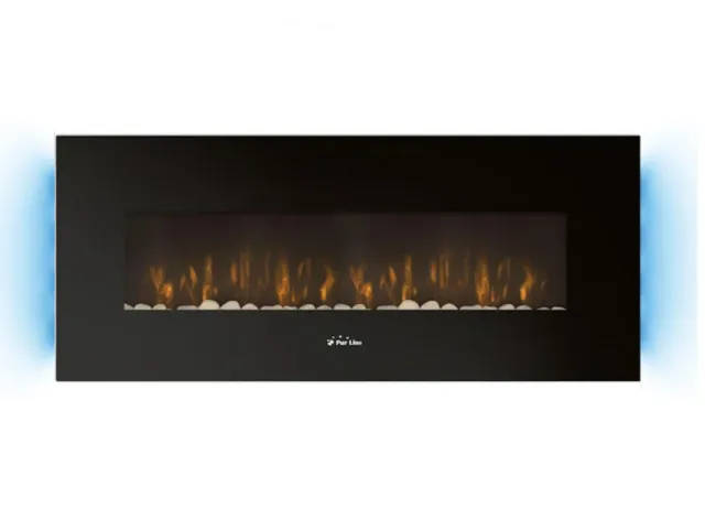 Chimenea Eléctrica PURLINE Panorámica Negra