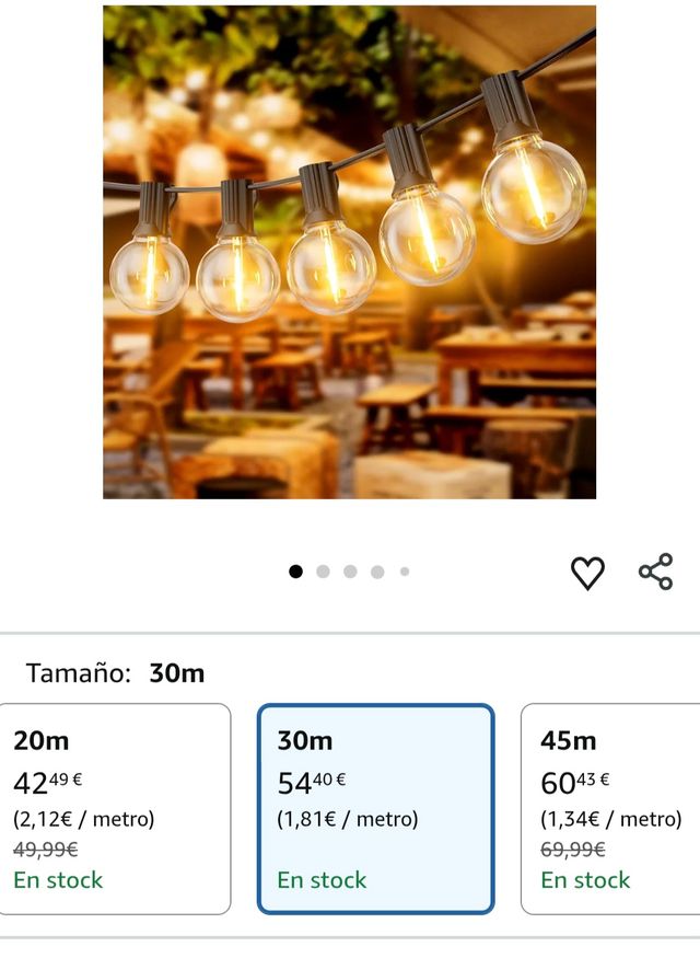 Guirnaldas luces exterior 30 m