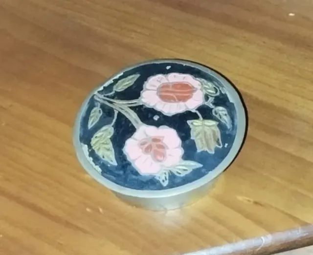 Cajita decorativa flores esmaltadas