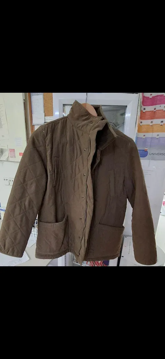 Casaco acolchoado para crianças 11/12 anos marrom/verde