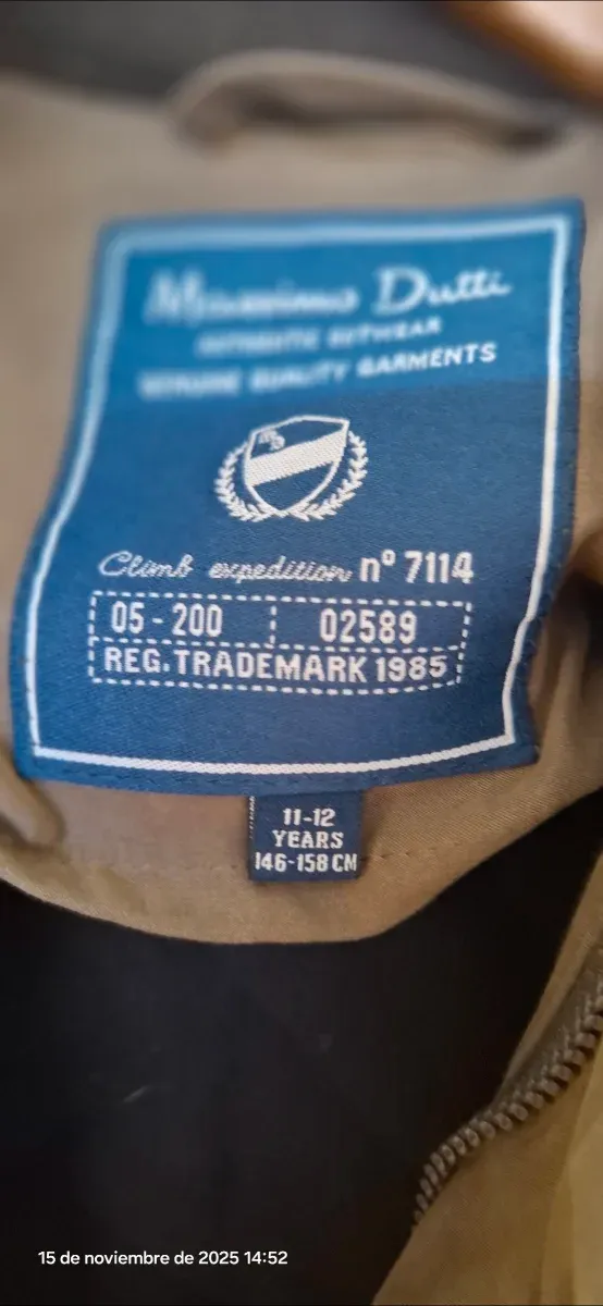 Casaco acolchoado para crianças 11/12 anos marrom/verde