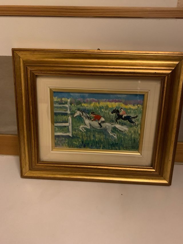 Dipinto olio su tela con cavalli