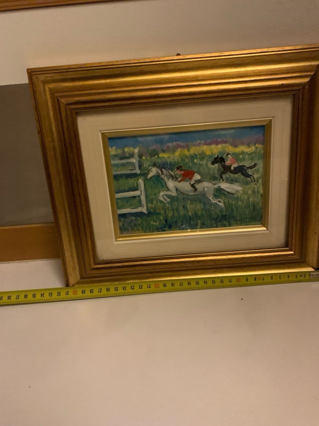 Dipinto olio su tela con cavalli