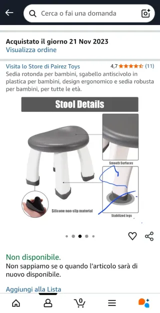 Sgabello rotondo per bambini