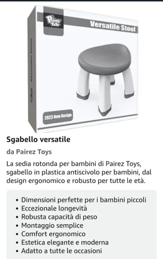 Sgabello rotondo per bambini