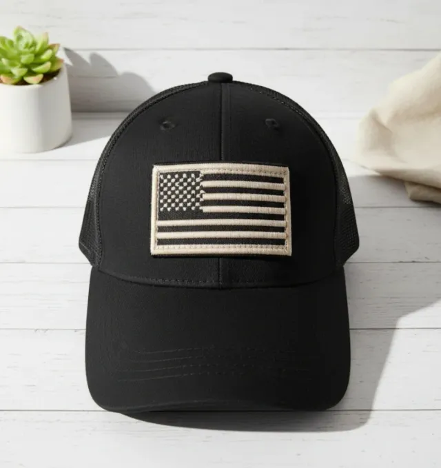 Gorra Trucker Negra USA