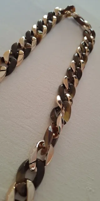 Collana a maglie grosse tartarugate e dorate