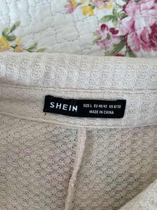 Sobrecamisa Crema Lazo Punto Gofre Talla L