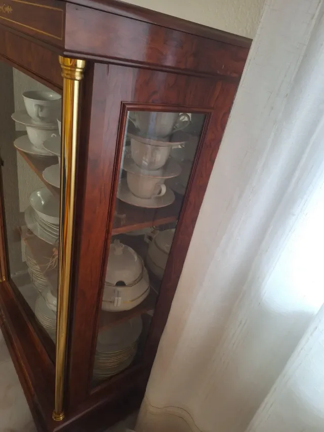 Vitrina de madera y cristal