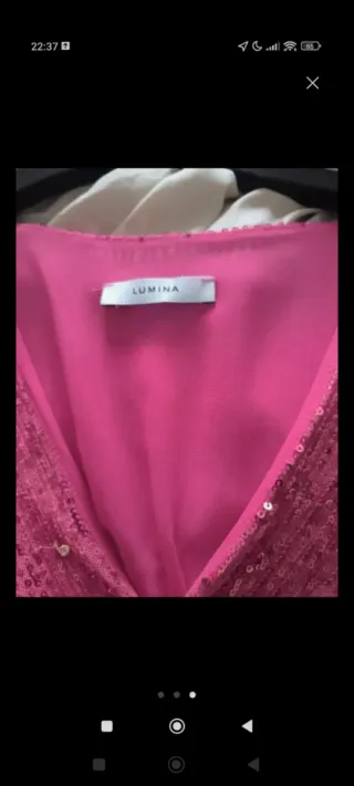 Vestido rosa de lentejuelas manga larga