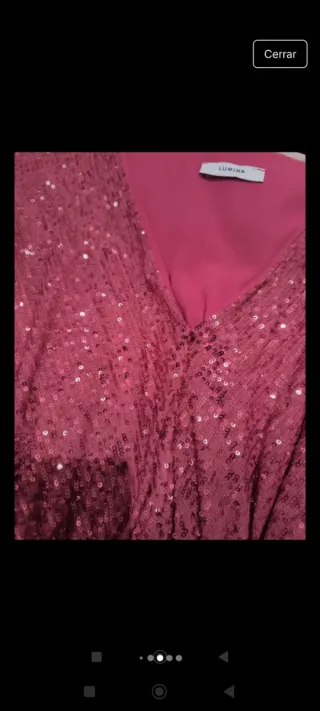 Vestido rosa de lentejuelas manga larga