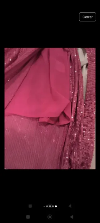 Vestido rosa de lentejuelas manga larga