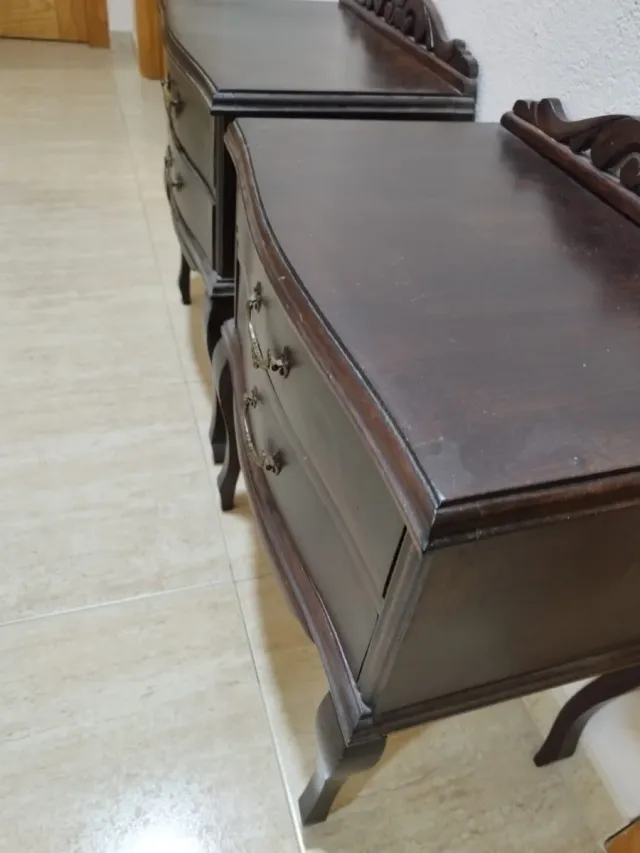 2 Mesitas Noche Madera Antiguas