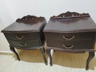 2 Mesitas Noche Madera Antiguas