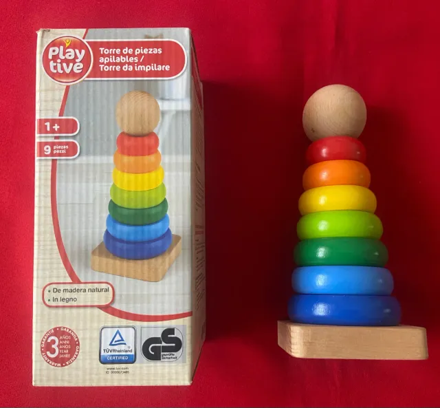 Juguete de madera Playtive Torre piezas apilables