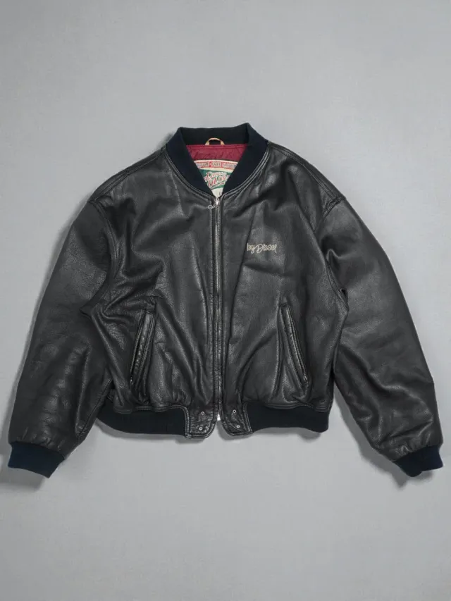 Chaqueta Bomber Diesel Cuero Auténtico Talla XL