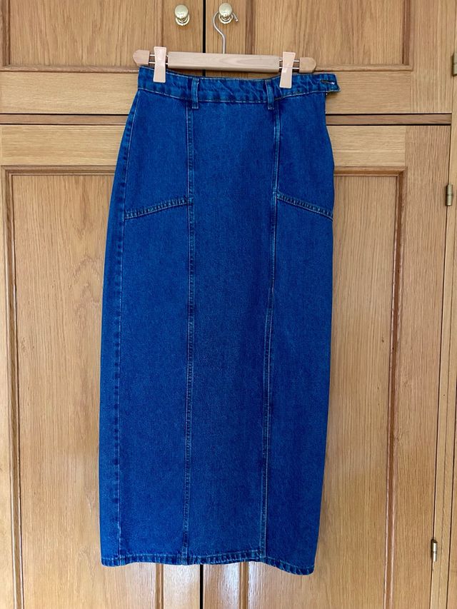 Falda larga vaquera azul