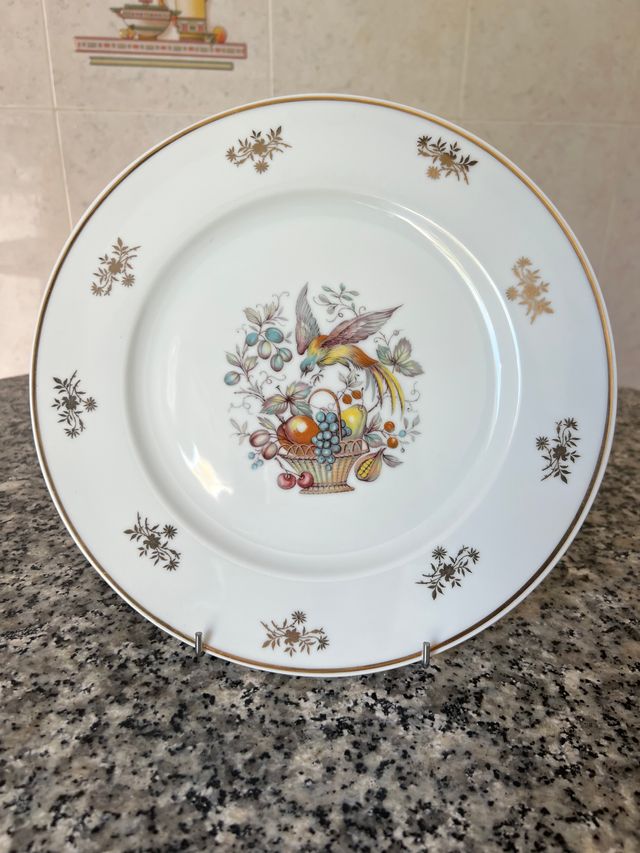 Plato Limoges porcelana - Pintado a Mano - Nuevo