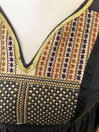 Vestido Boho Étnico Bordado Años 2000