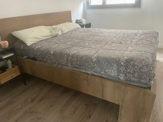 Estructura cama madera 180cm con cabecero
