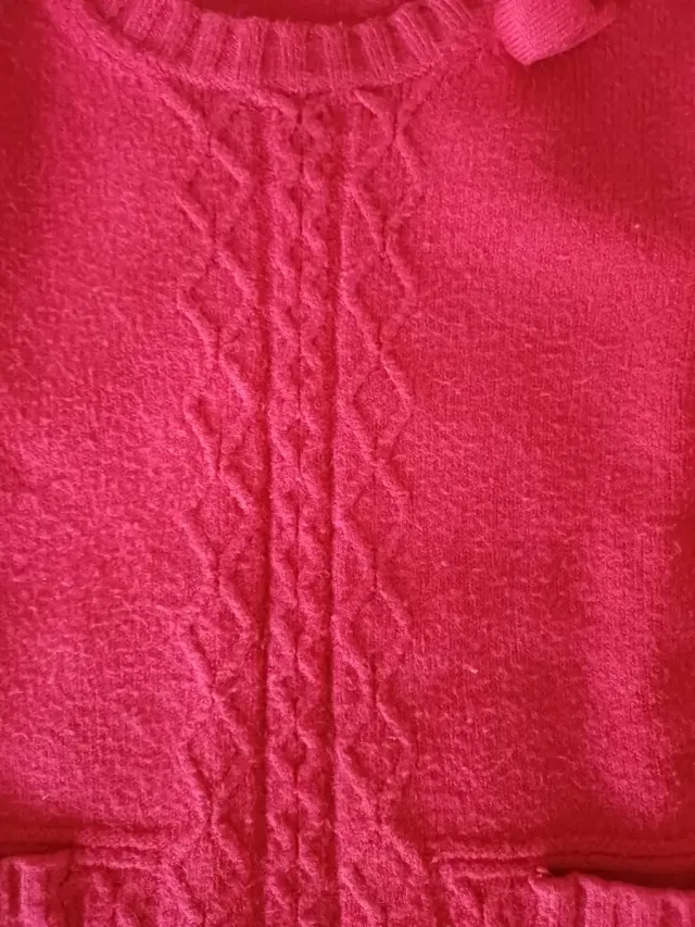 Maglioncino fucsia bambina con tasche