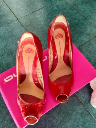 Scarpe Fornarina rosse peep toe tacco alto 9 cm