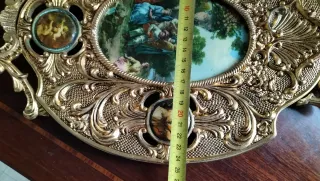 Cornucopia antigua bronce y porcelana