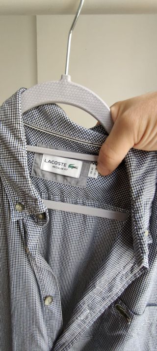 Camisa Lacoste cuadros manga corta Talla L/XL