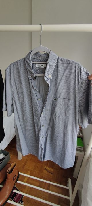 Camisa Lacoste cuadros manga corta Talla L/XL