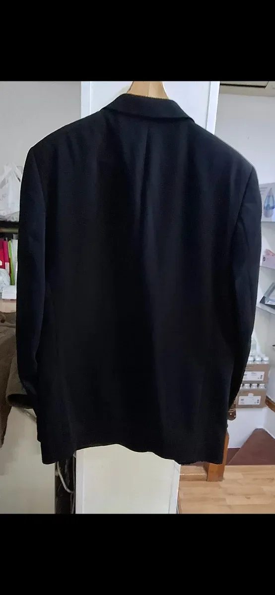 Traje de casaco preto masculino