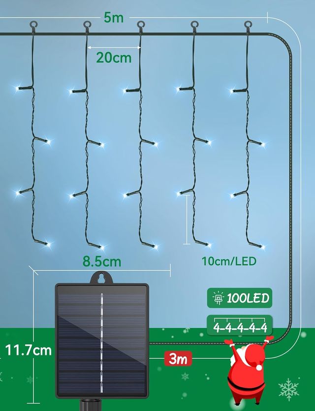 NUEVO - Luces Solares Exterior Navidad 3M+5M