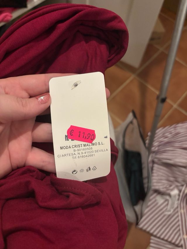 Vestido burdeos verano botones