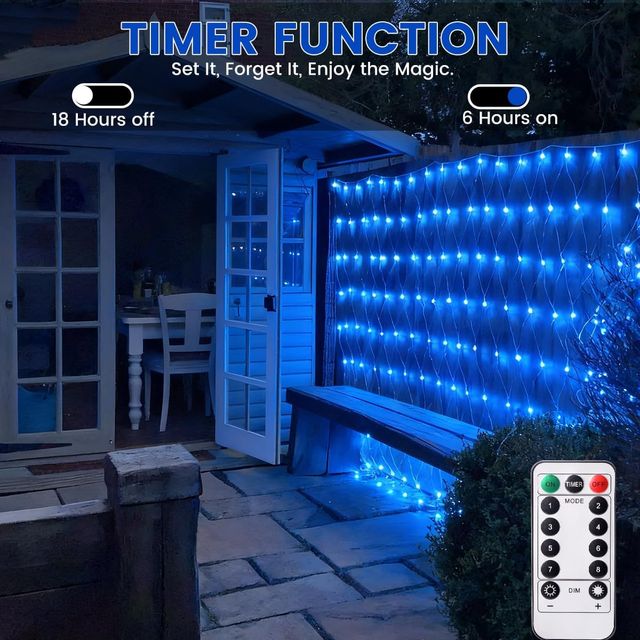 NUEVO - Luces LED Malla Exterior 3x2m 208 Azul