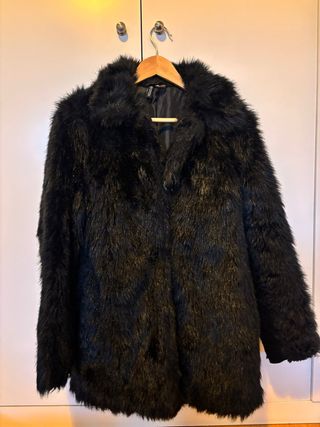 Chaquetón pelo H&M Talla 40 Negro