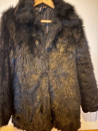 Chaquetón pelo H&M Talla 40 Negro