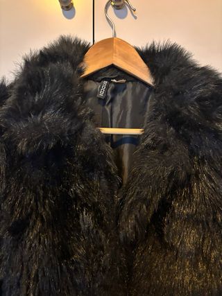 Chaquetón pelo H&M Talla 40 Negro