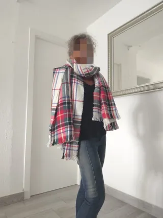 Bufanda Bershka Tartán Multicolor