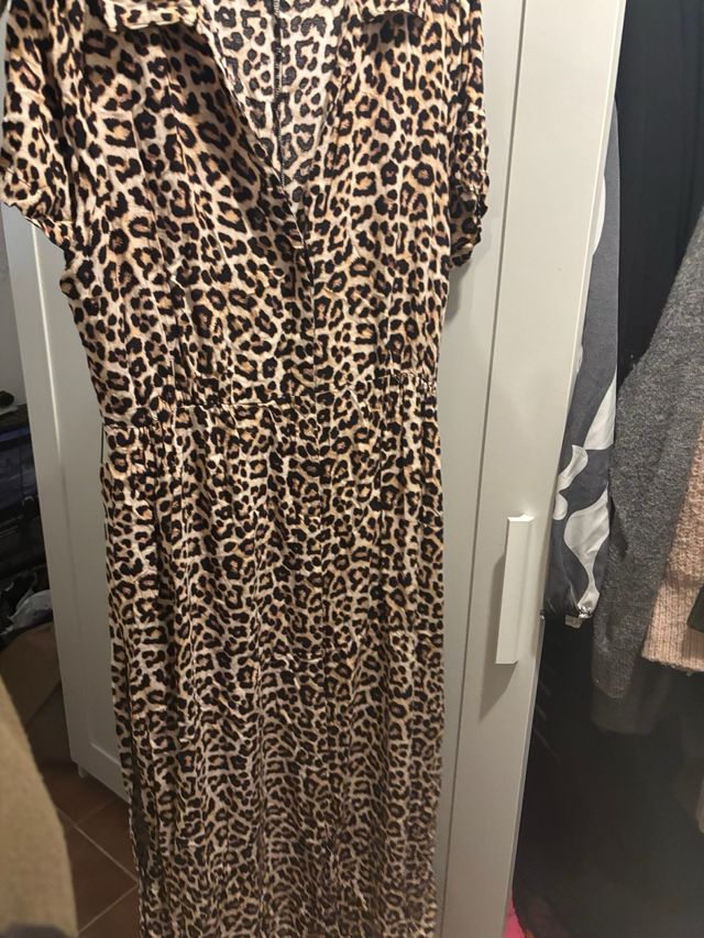 Vestido midi estampado leopardo