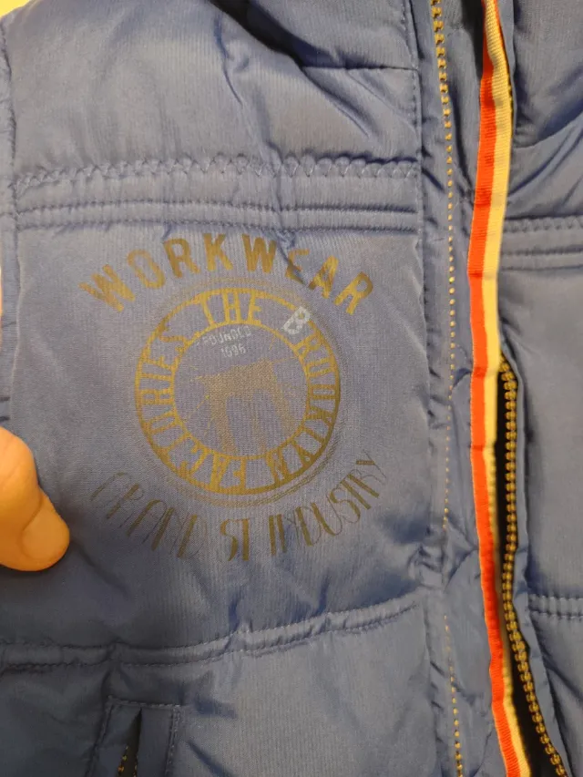 Chaleco Okaïdi Azul con Capucha