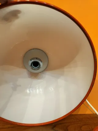 Lampadario vintage anni 70 rosso/bianco