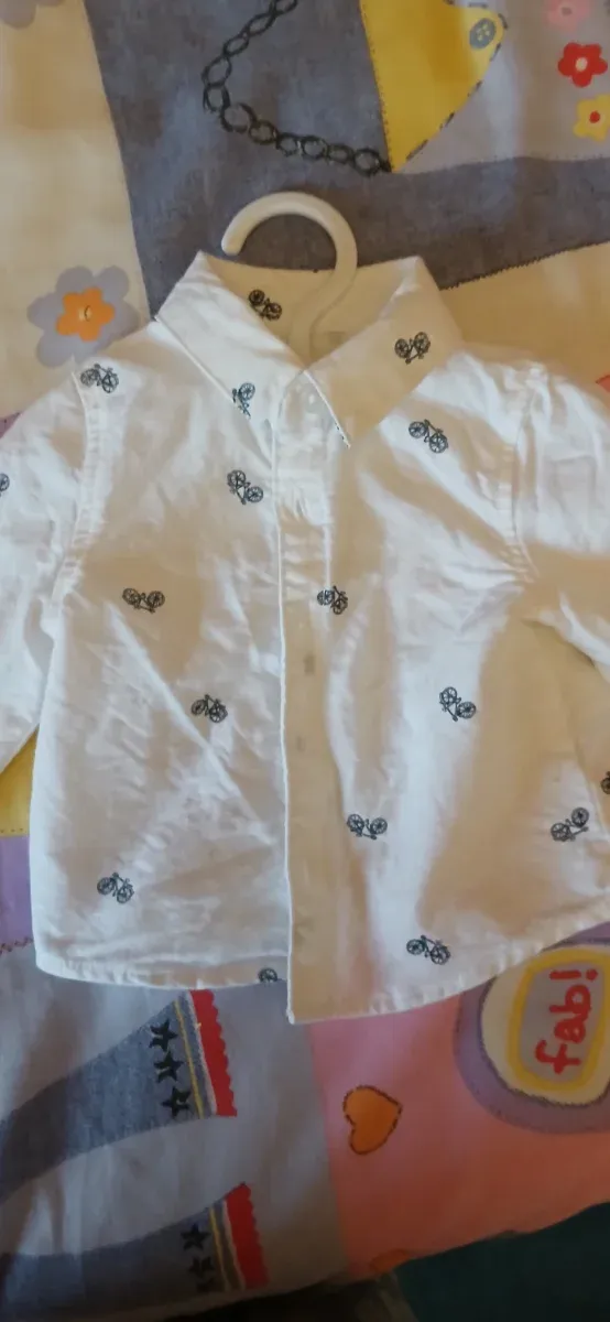 Camisa bebé blanca con bicicletas