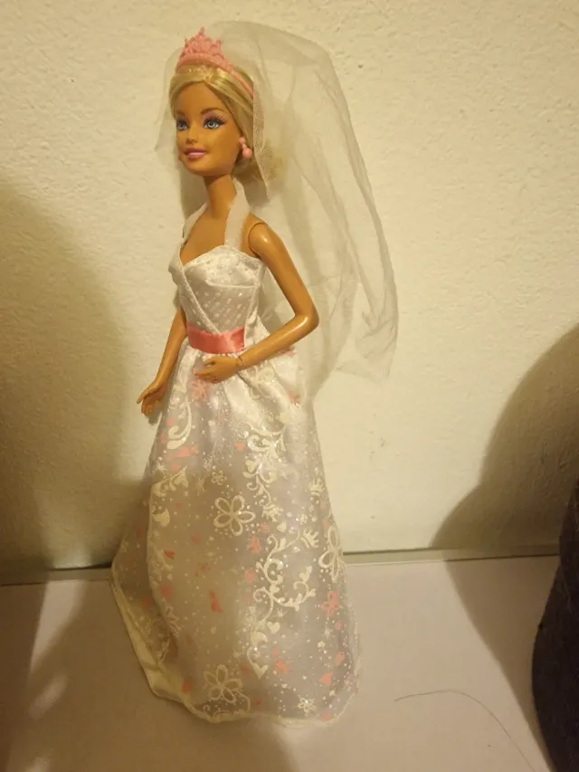 Muñeca Barbie Novia Vestido Blanco