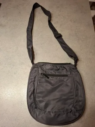 Borsa a tracolla Sisley grigio scuro tessuto