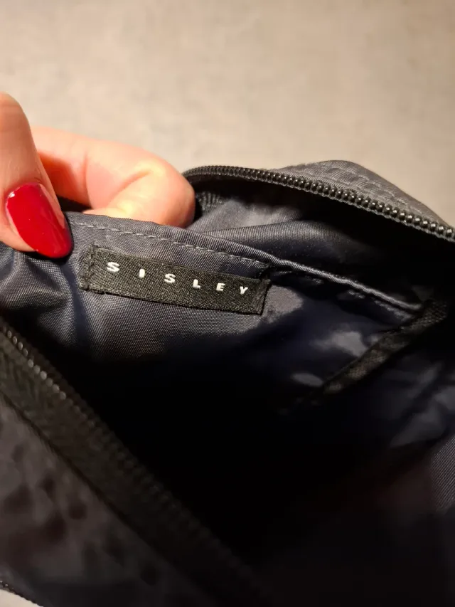 Borsa a tracolla Sisley grigio scuro tessuto