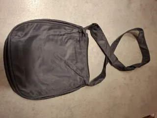 Borsa a tracolla Sisley grigio scuro tessuto