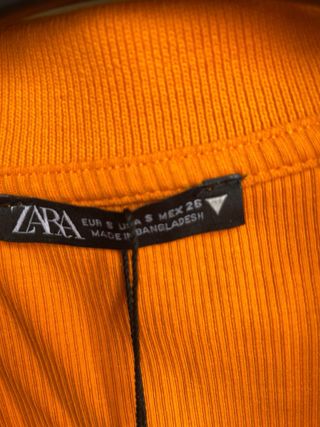 Top Zara Naranja Manga Larga