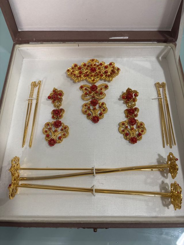 Aderezo Fallera Coral y Oro