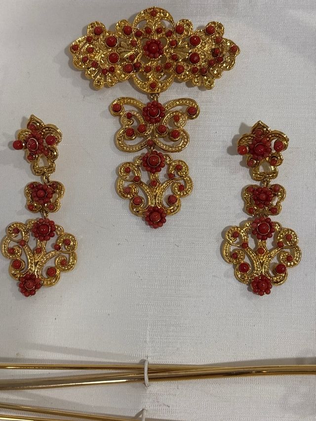 Aderezo Fallera Coral y Oro